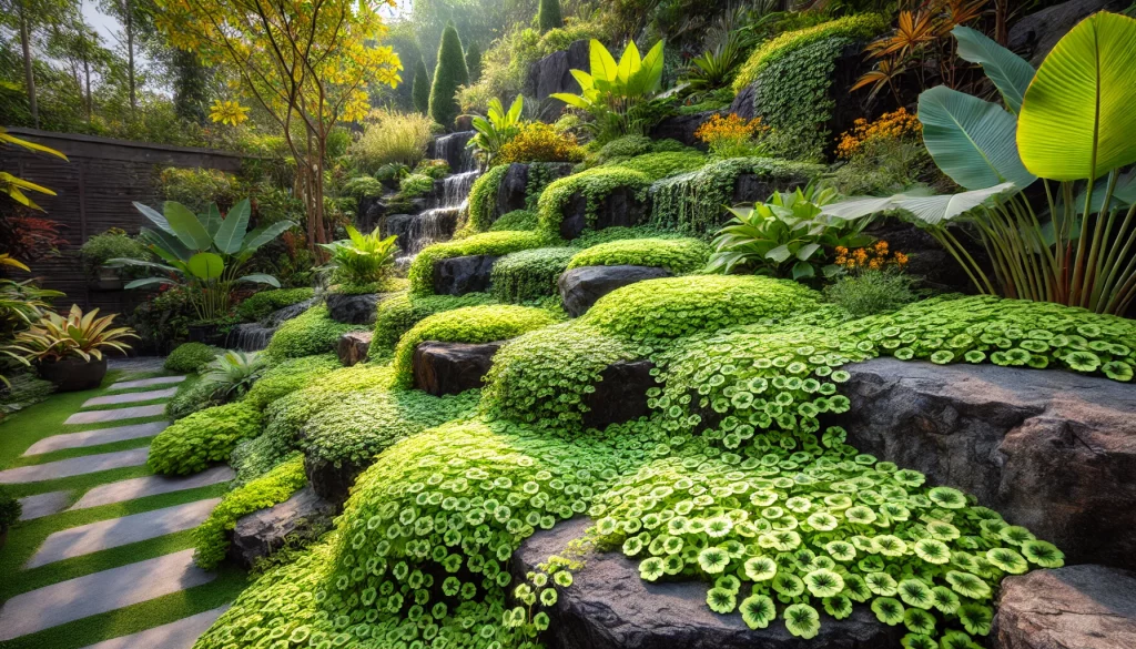 Dichondra w ogrodach skalnych i na murkach oporowych
